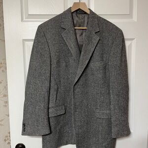 CHERESKIN Mens Blazer Jacket Camel Hair Blend Herringbone Italian Fabric
